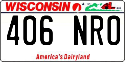 WI license plate 406NRO