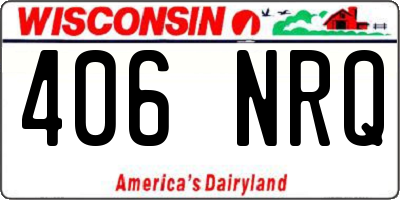 WI license plate 406NRQ