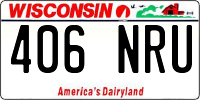 WI license plate 406NRU