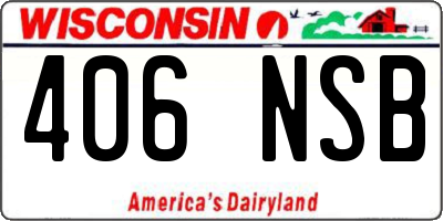 WI license plate 406NSB