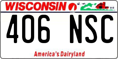 WI license plate 406NSC