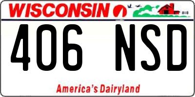 WI license plate 406NSD
