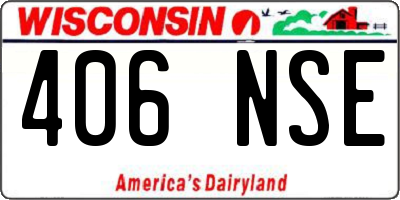 WI license plate 406NSE