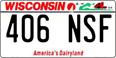 WI license plate 406NSF