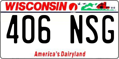 WI license plate 406NSG