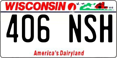 WI license plate 406NSH