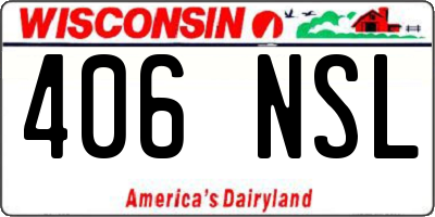 WI license plate 406NSL