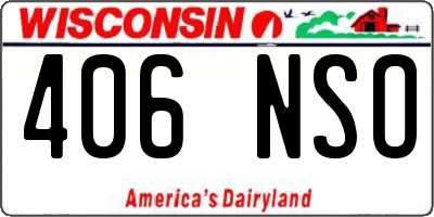 WI license plate 406NSO