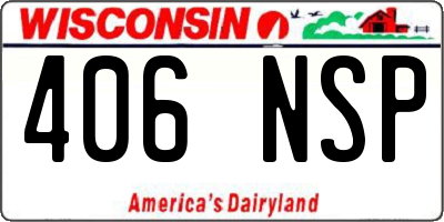 WI license plate 406NSP