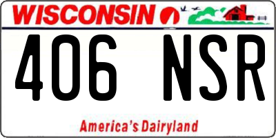 WI license plate 406NSR