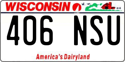 WI license plate 406NSU