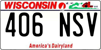 WI license plate 406NSV