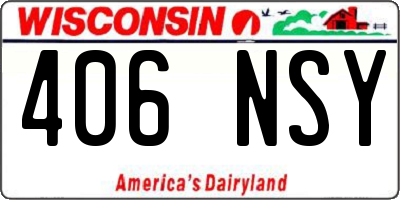 WI license plate 406NSY