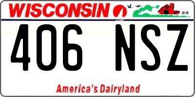 WI license plate 406NSZ