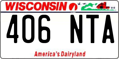 WI license plate 406NTA