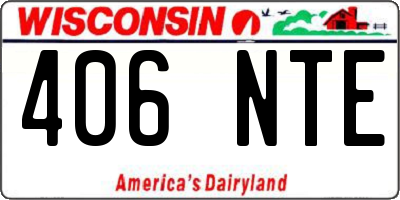 WI license plate 406NTE