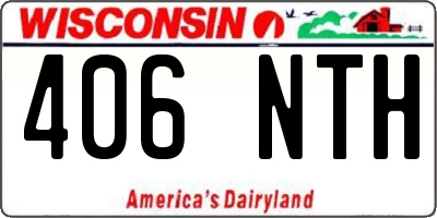 WI license plate 406NTH