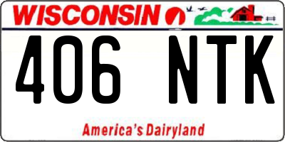 WI license plate 406NTK