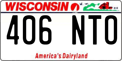 WI license plate 406NTO