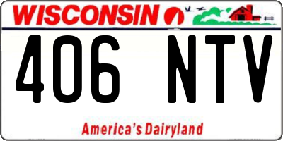 WI license plate 406NTV