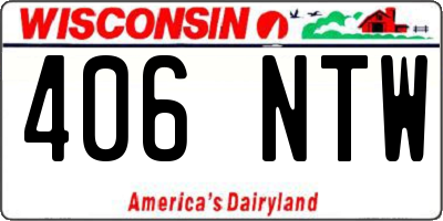 WI license plate 406NTW