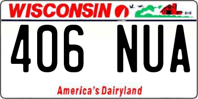 WI license plate 406NUA