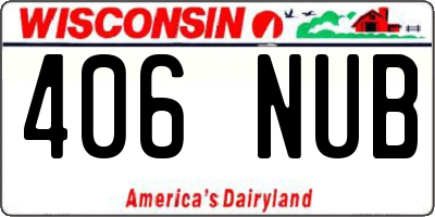 WI license plate 406NUB