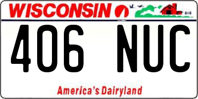 WI license plate 406NUC