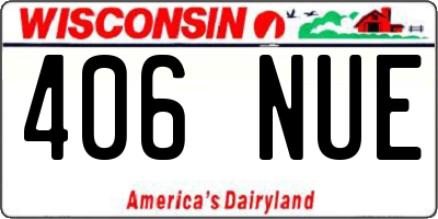 WI license plate 406NUE