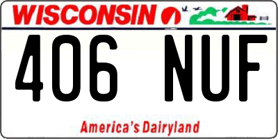 WI license plate 406NUF
