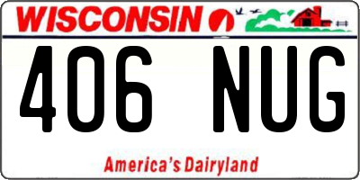 WI license plate 406NUG