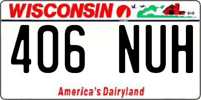 WI license plate 406NUH