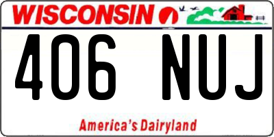 WI license plate 406NUJ