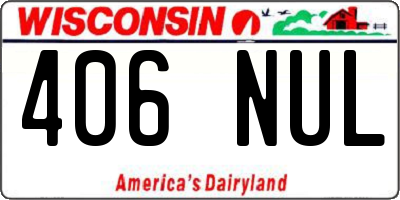 WI license plate 406NUL