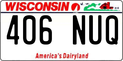 WI license plate 406NUQ