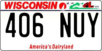 WI license plate 406NUY