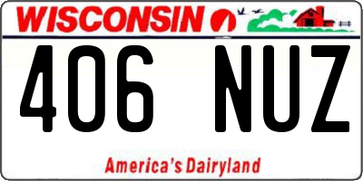 WI license plate 406NUZ