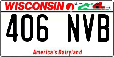 WI license plate 406NVB