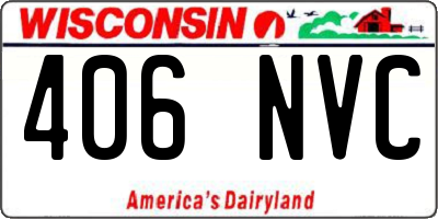 WI license plate 406NVC