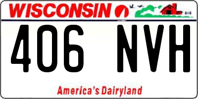 WI license plate 406NVH