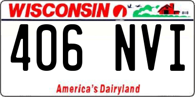 WI license plate 406NVI