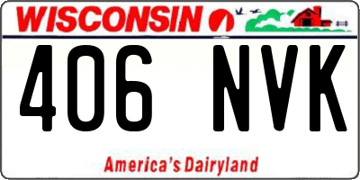 WI license plate 406NVK