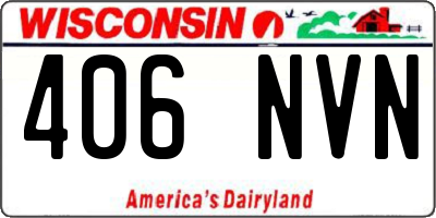 WI license plate 406NVN