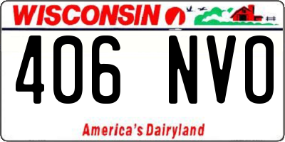 WI license plate 406NVO