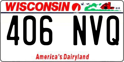 WI license plate 406NVQ