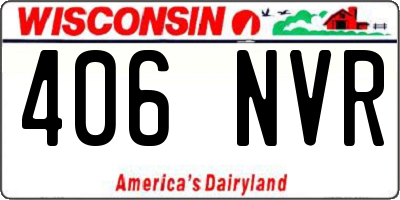 WI license plate 406NVR