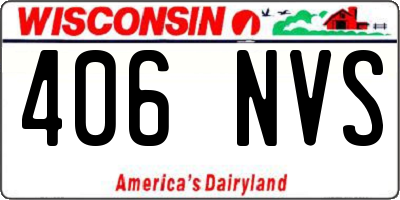 WI license plate 406NVS