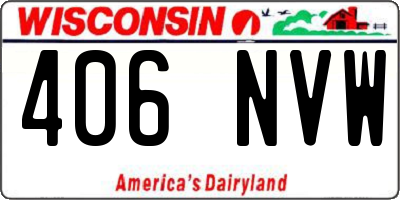 WI license plate 406NVW