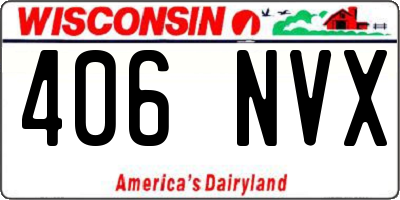 WI license plate 406NVX