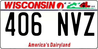 WI license plate 406NVZ